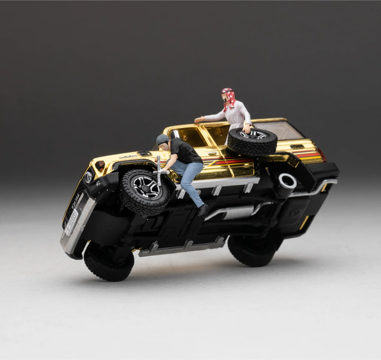 Toyota Land Cruiser 70 "Arab Exclusive" Gold Edition 1:64 Diecast - Rare SUV Collectible