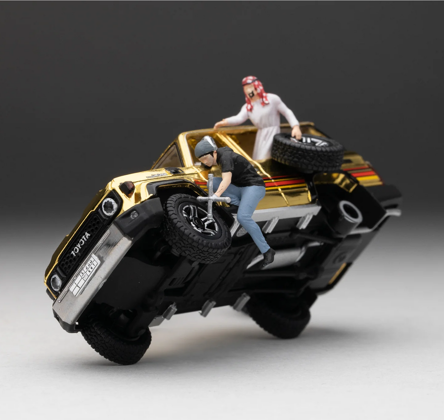 Toyota Land Cruiser 70 "Arab Exclusive" Gold Edition 1:64 Diecast - Rare SUV Collectible