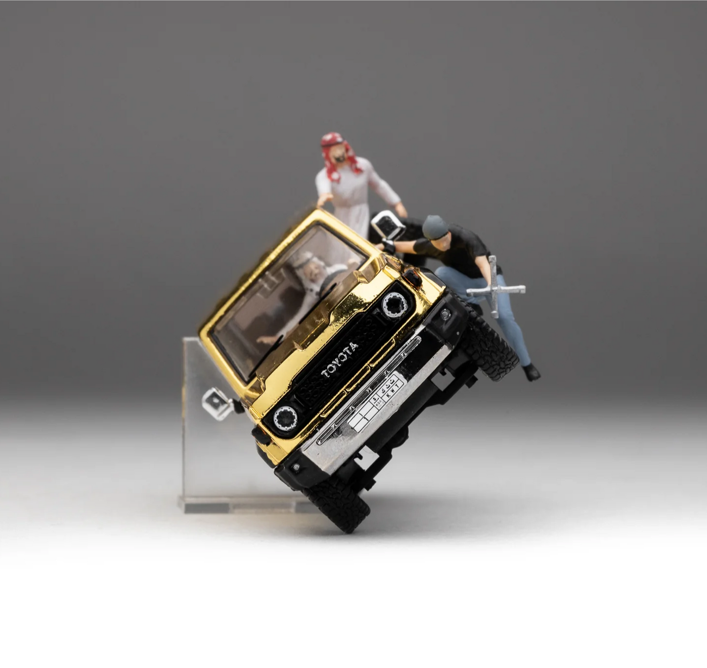 Toyota Land Cruiser 70 "Arab Exclusive" Gold Edition 1:64 Diecast - Rare SUV Collectible