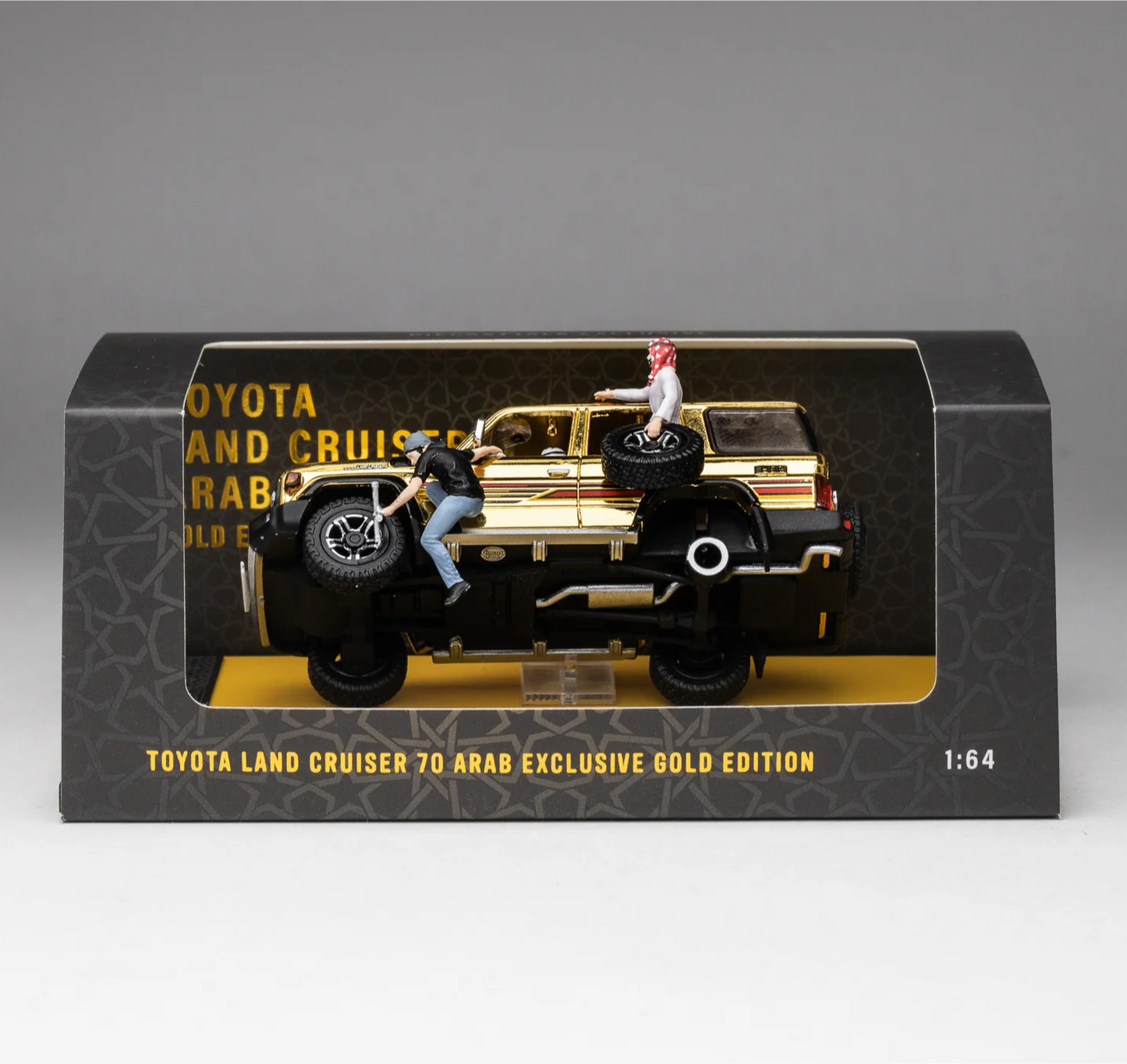 Toyota Land Cruiser 70 "Arab Exclusive" Gold Edition 1:64 Diecast - Rare SUV Collectible
