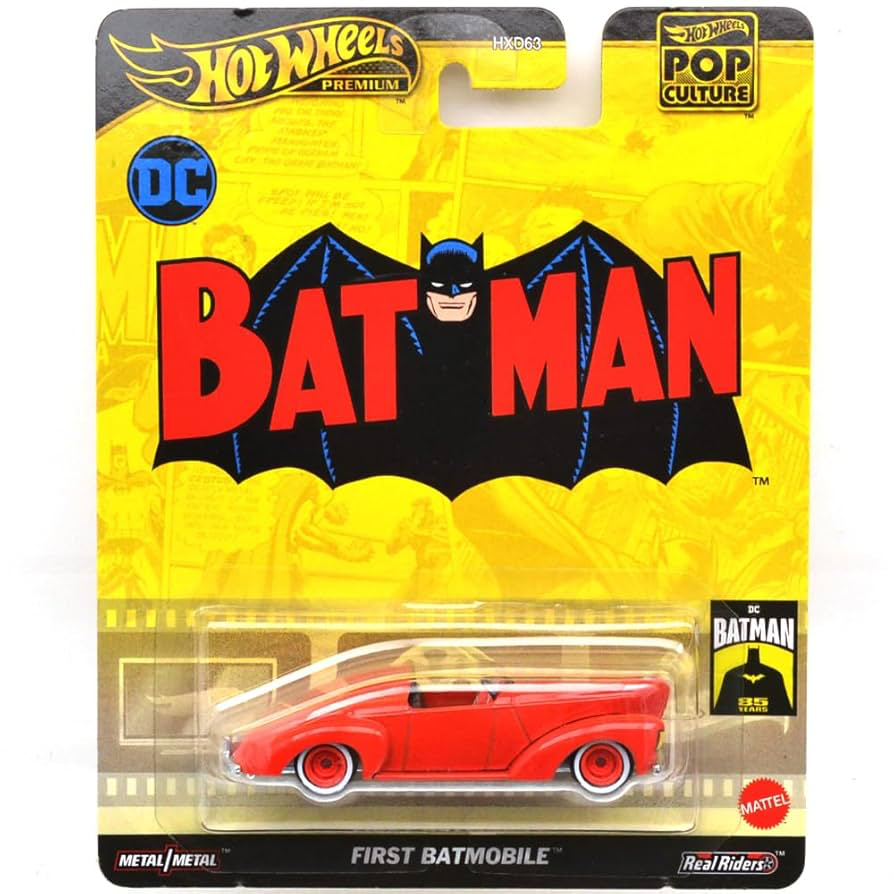 Hot Wheels Premium First Batmobile 1:64 Diecast - DC Comics Pop Culture - 85th Anniversary