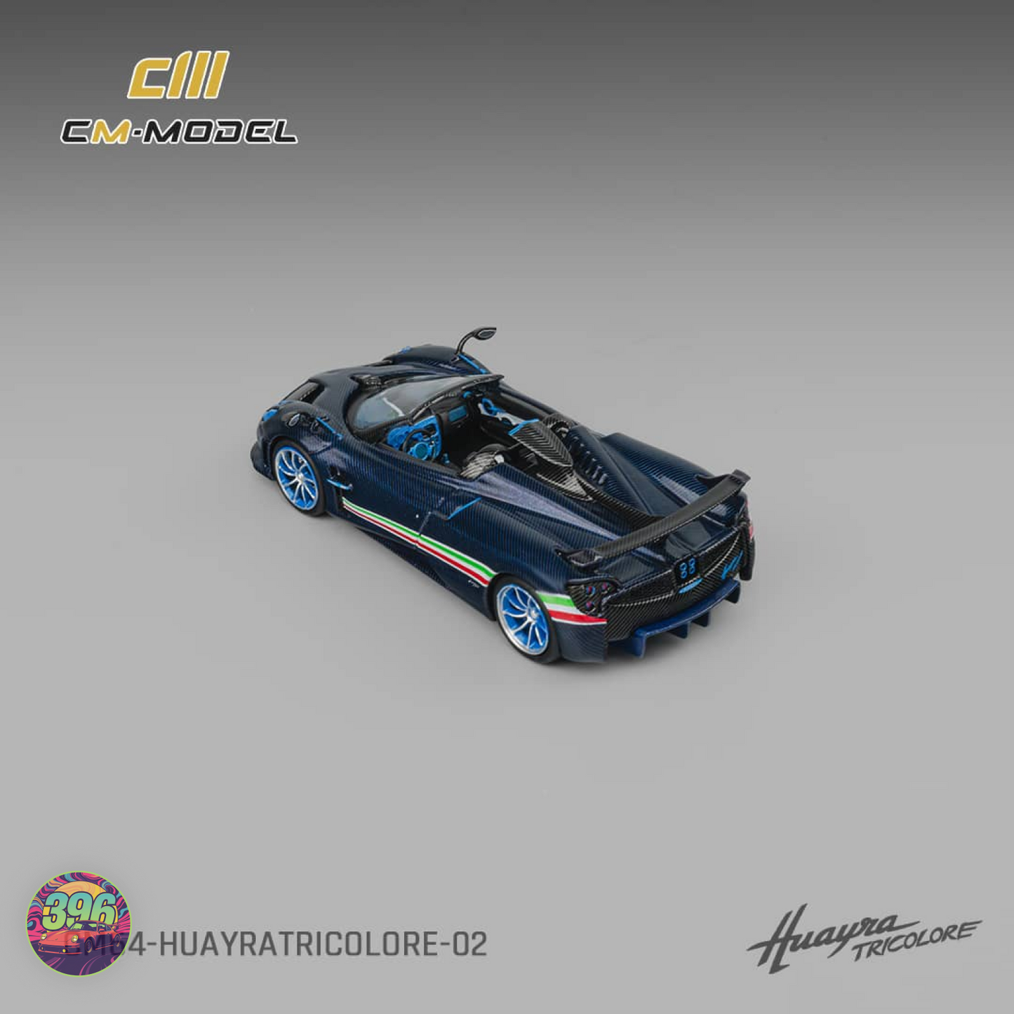 CMModel - Pagani Huayra in Exposed Blue Carbon Fibre - 1:64 Diecast Model