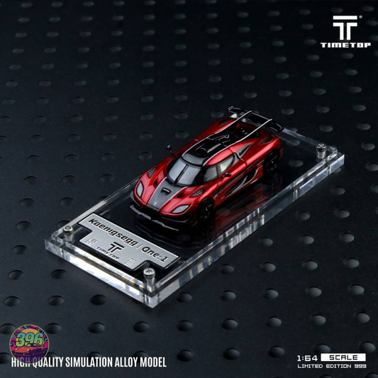 Time Top Koenigsegg One in Red Carbon Fibre 1:64 Diecast Model