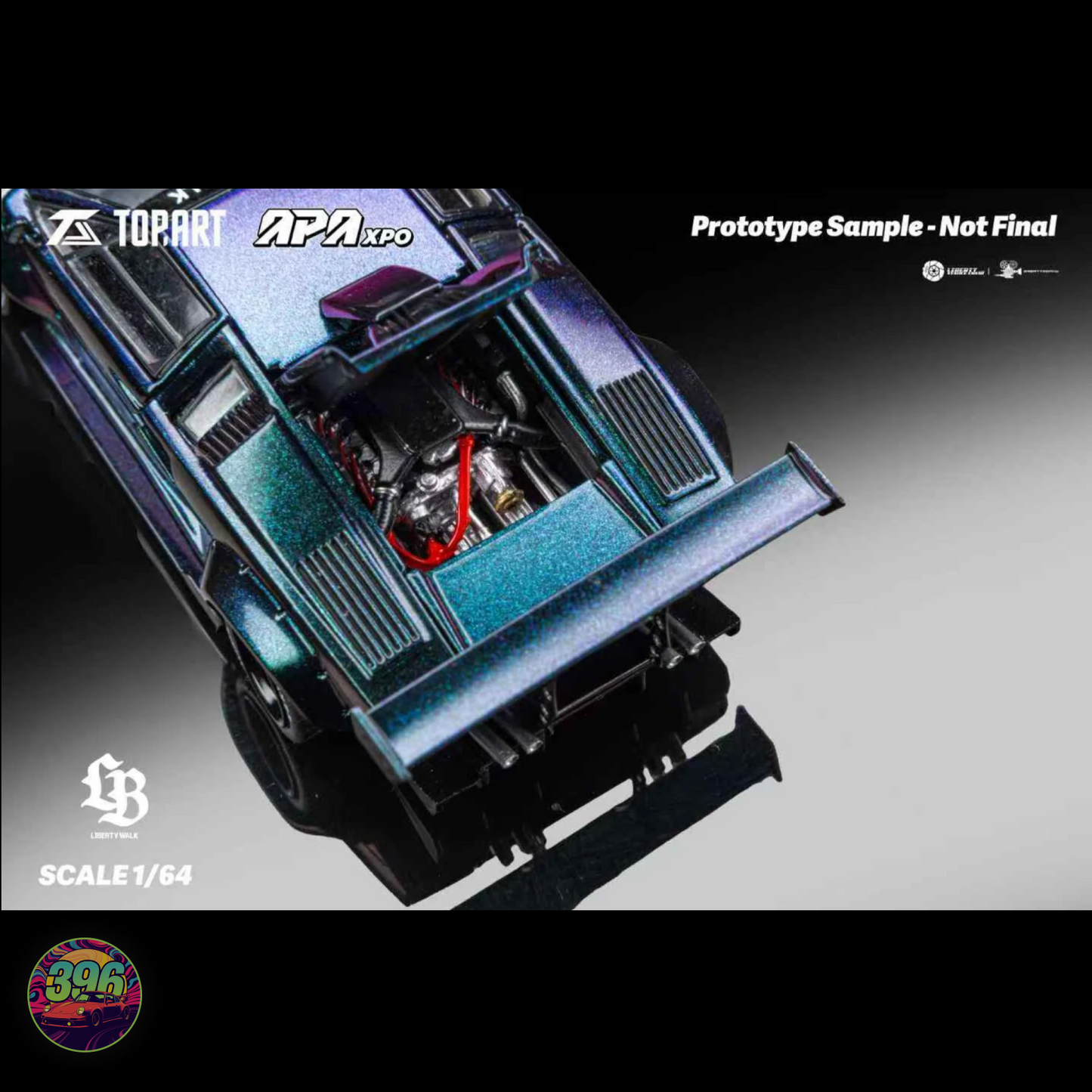 TopArt - LBWK Lamborghini Countach in Magic Purple 1:64 Diecast Model