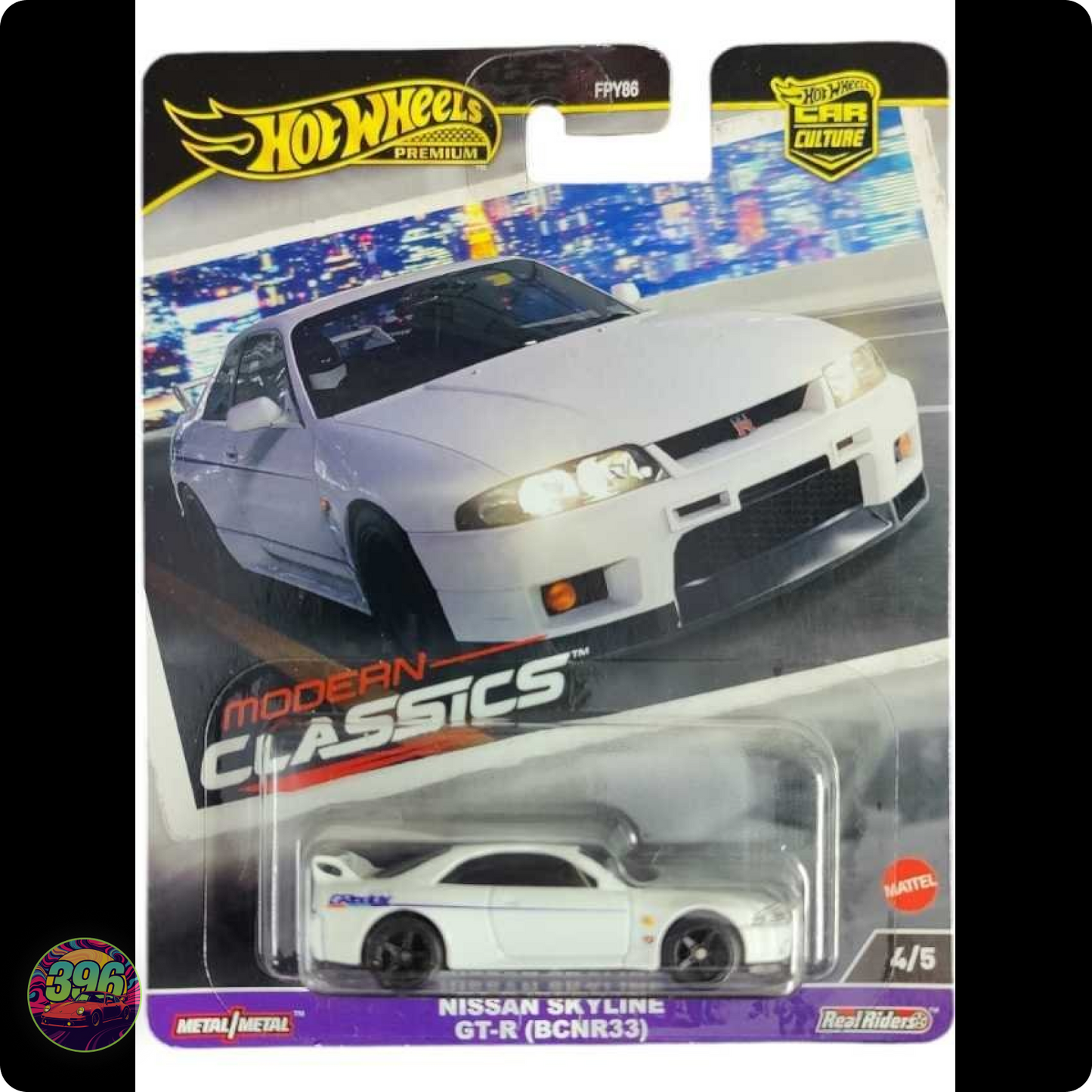 Nissan Skyline GT-R BCNR33 White β Hot Wheels Premium Car Culture Modern Classics 1:64 Diecast (4/5)
