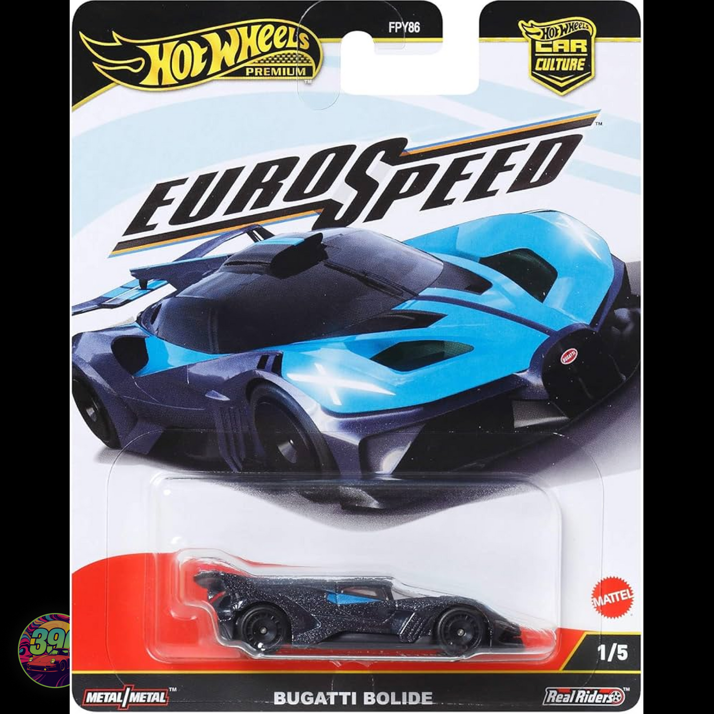 Bugatti Bolide Dark Blue & Cyan β Hot Wheels Premium Car Culture Euro Speed 1:64 Diecast (1/5)