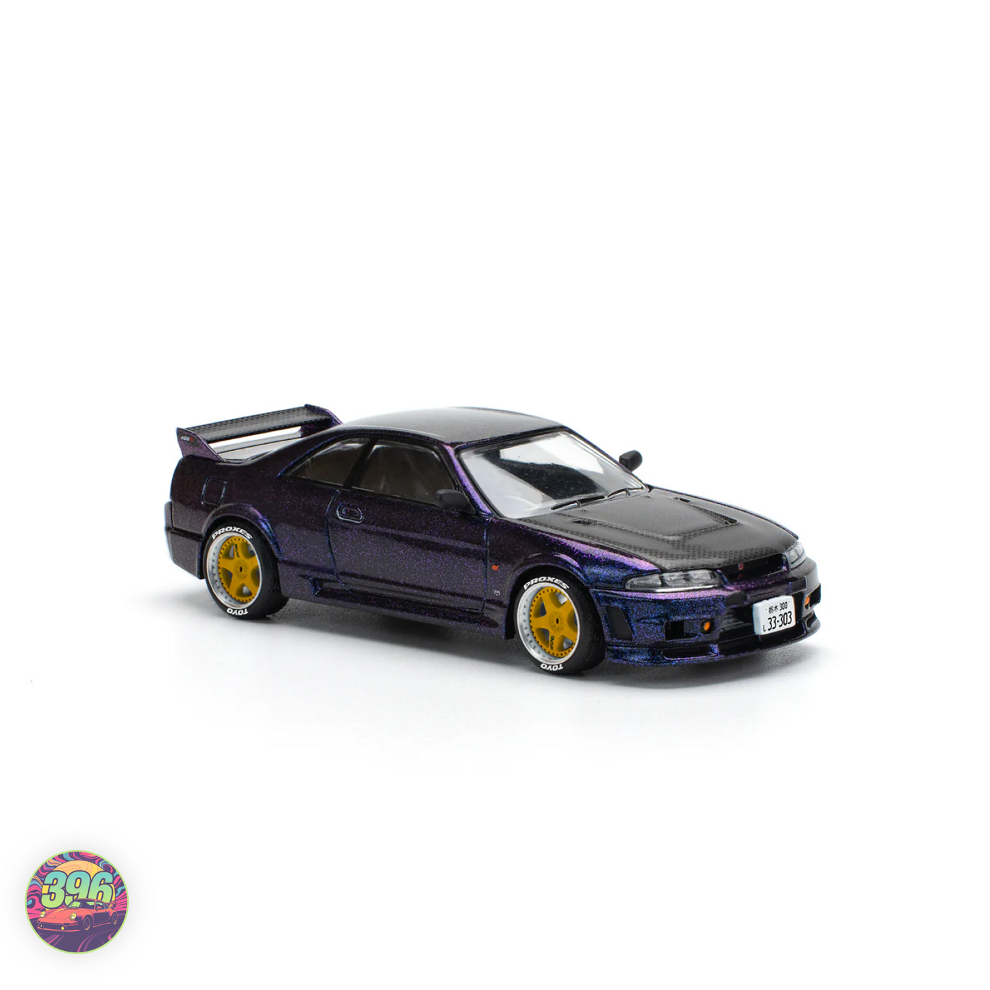 Pop Race - Nissan Skyline GT-R R33 Midnight Purple with Opening Hood β 1:64 Pop Race Diecast Model