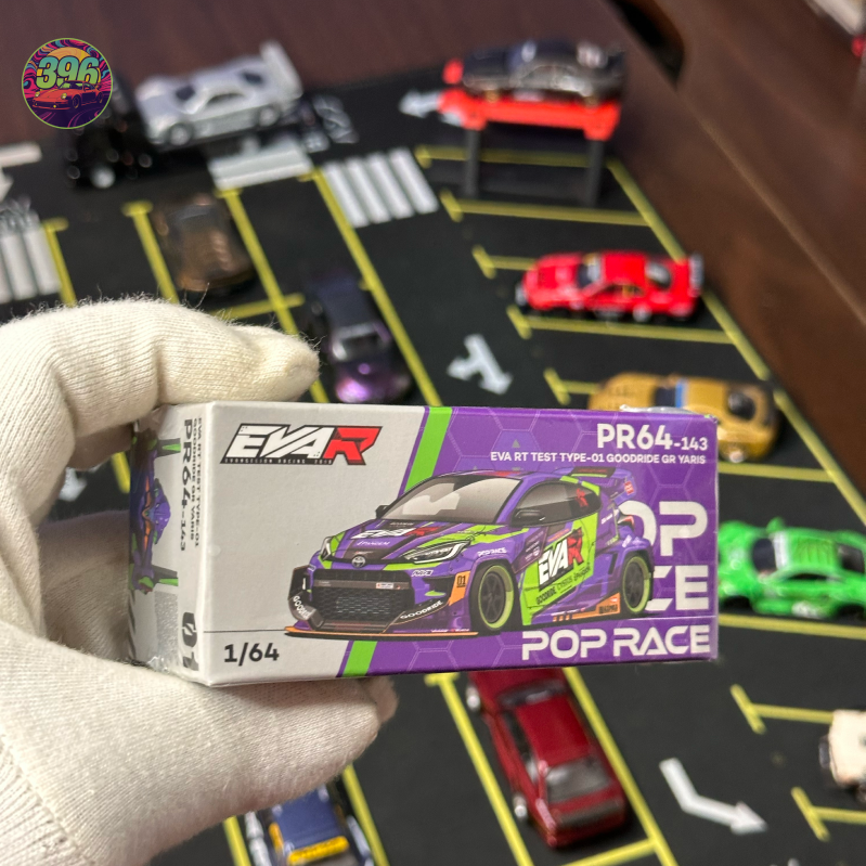 Pop Race Toyota GR Yaris EVA RT Test Type-01 Goodride 1:64 Diecast - Neon Genesis Evangelion Livery