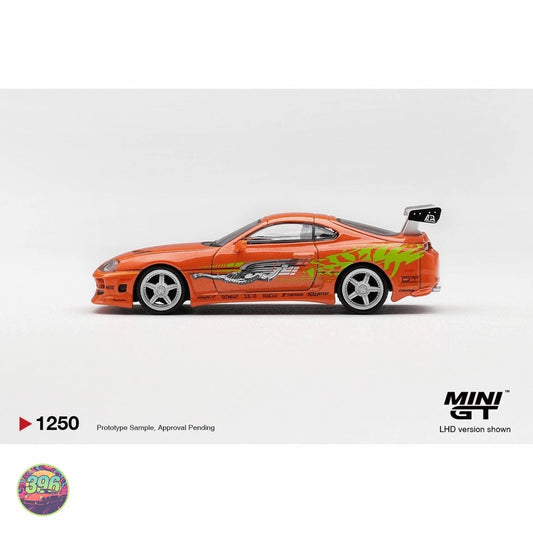 Mini GT - Fast & Furious Toyota Supra MK4 in Orange with Green Graphics β 1:64 Mini GT Diecast Model