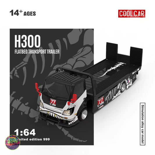 Cool Car - H300 Flatbed Transport Trailer Skeleton Rexy Edition #77 β 1:64 Cool Car Diecast Model