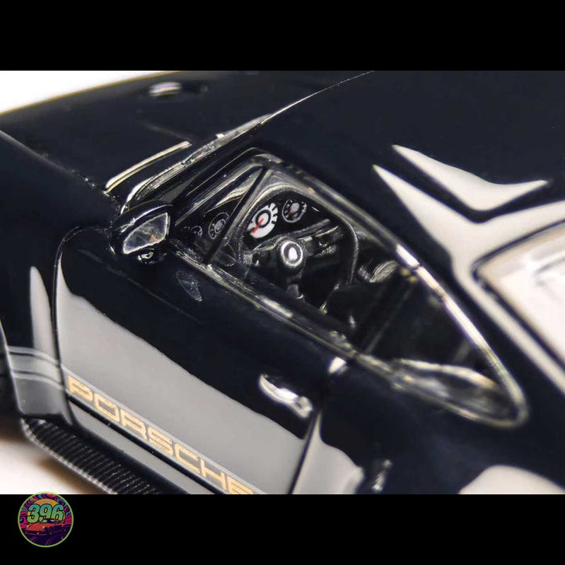 Zincit - Singer Porsche 911 in Black with Gold Wheels β 1:64 Zincit Diecast Model