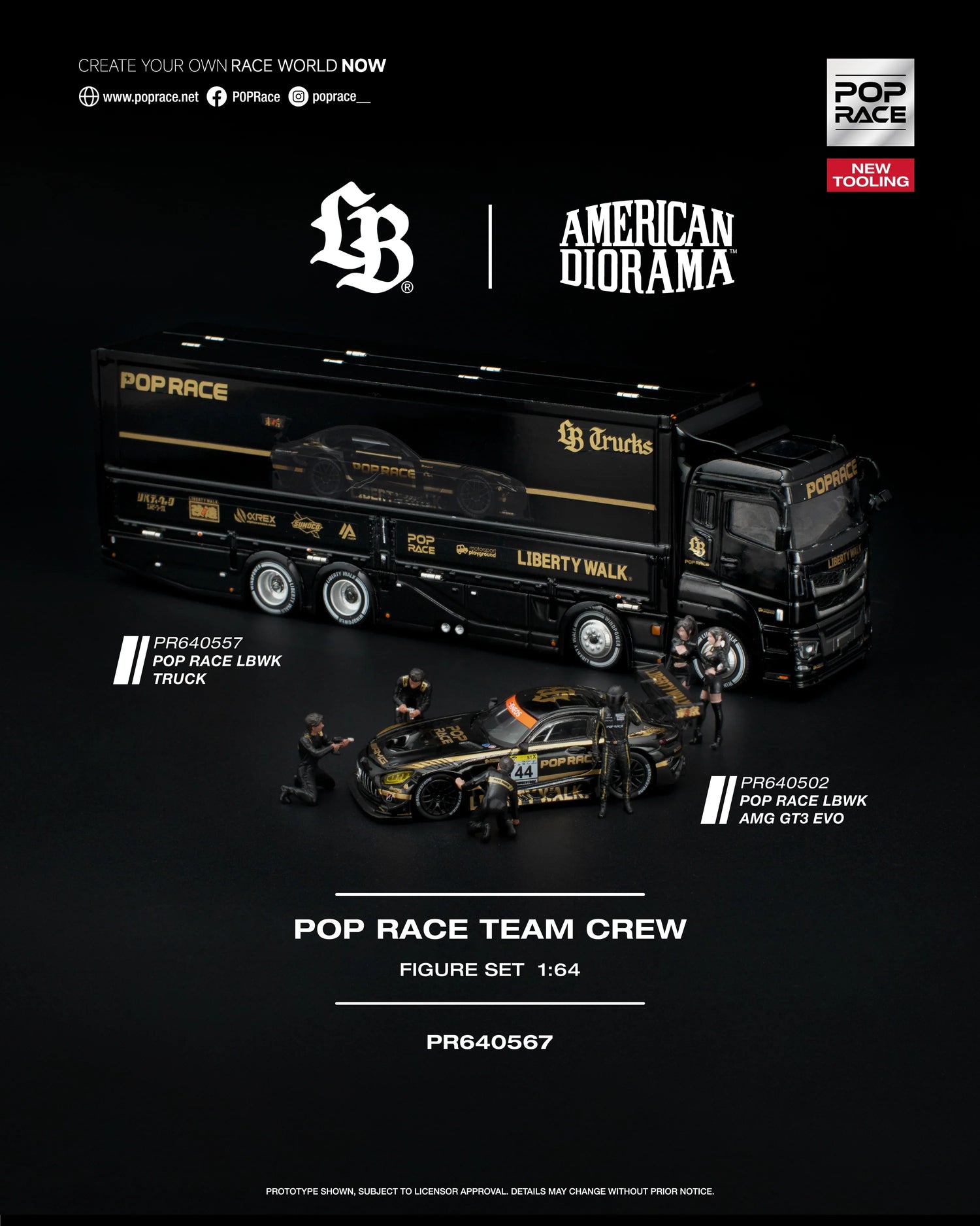 [PREORDER] Pop Race - Pop Race Team Crew Figure Set PR640567 – 1:64 Pop Race Diecast Figures