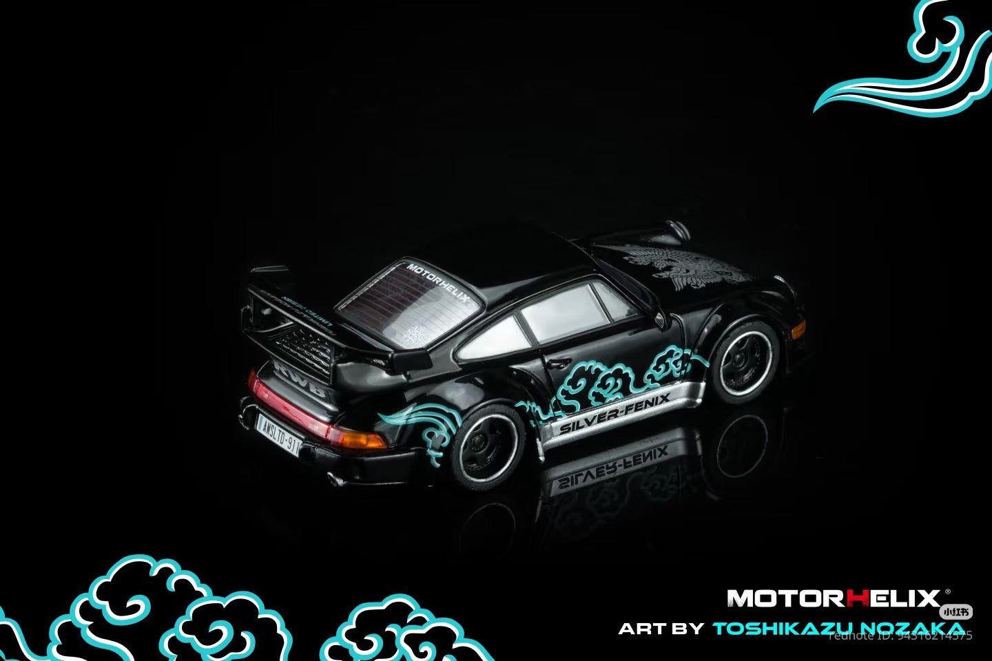 [PRE ORDER] MotorHelix - RWB Porsche 964 Silver-Fenix Black Art by Toshikazu Nozaka – 1:64 MotorHelix Diecast Model