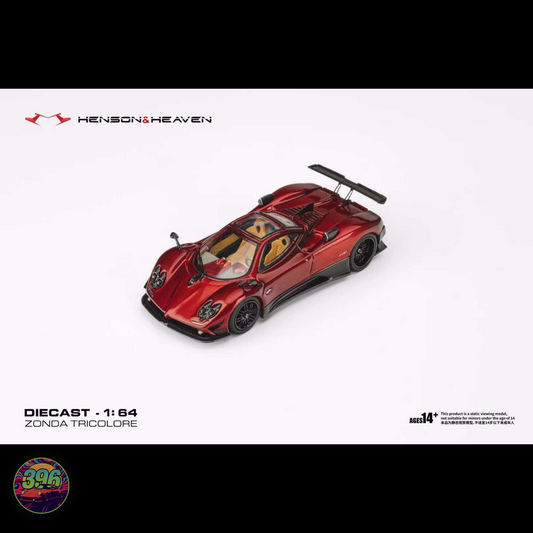 Henson & Heaven - Pagani Zonda in Fully Exposed Carbon Red - 1:64 Diecast Model