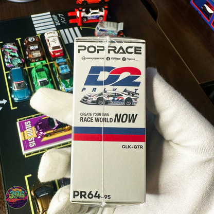 🏁 Pop Race PR64-95: Mercedes-Benz CLK GTR #11 "D2 Privat" (1997 FIA GT) – 1:64 Scale Diecast Model