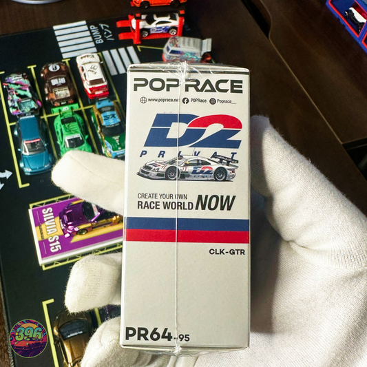 🏁 Pop Race PR64-95: Mercedes-Benz CLK GTR #11 "D2 Privat" (1997 FIA GT) – 1:64 Scale Diecast Model