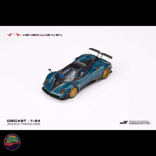 Henson & Heaven - Pagani Zonda in Fully Exposed Carbon Blue - 1:64 Diecast Model
