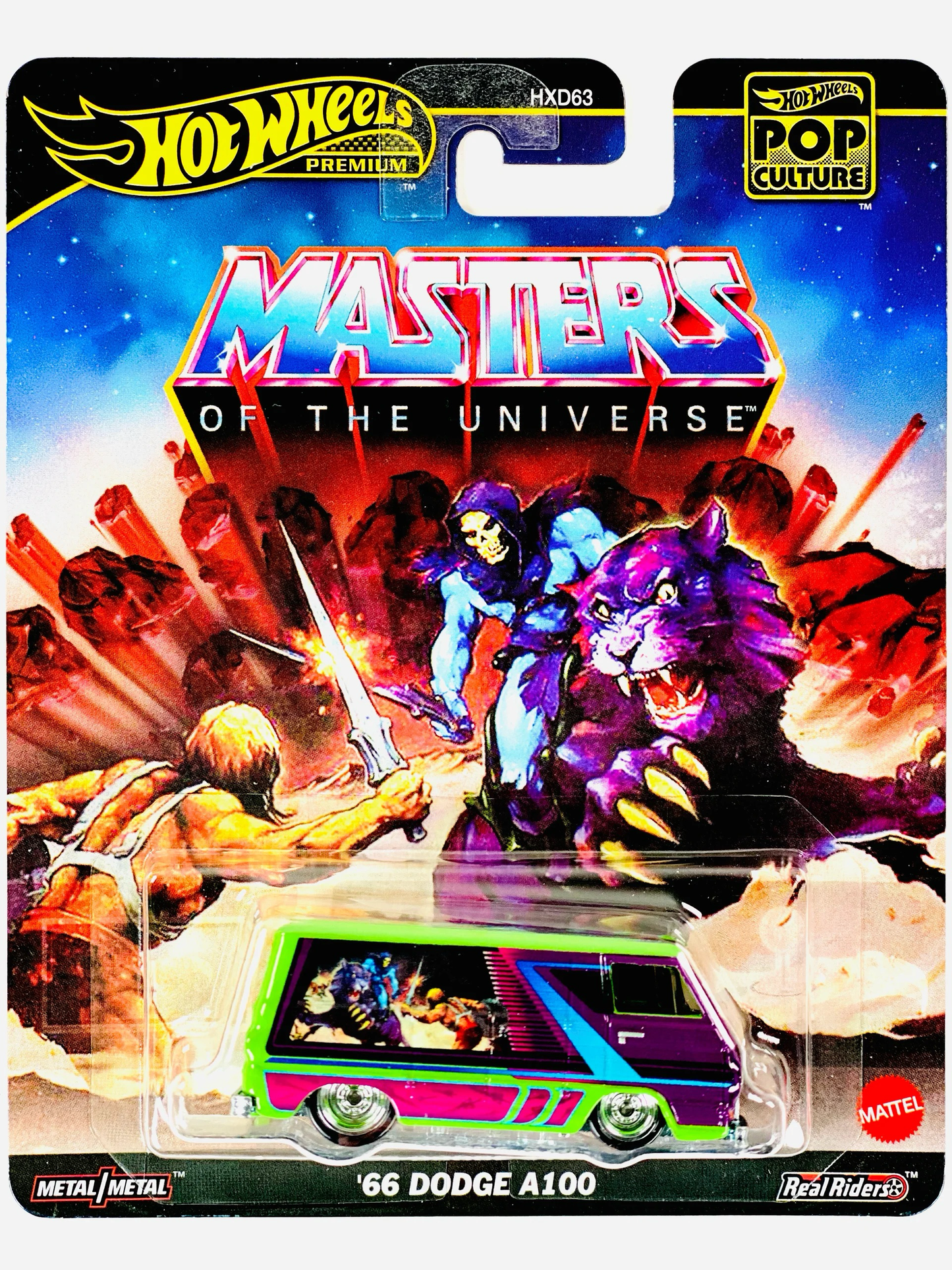 Hot Wheels Pop Culture Masters of the Universe '66 Dodge A100 1:64 Diecast - MOTU Collectible