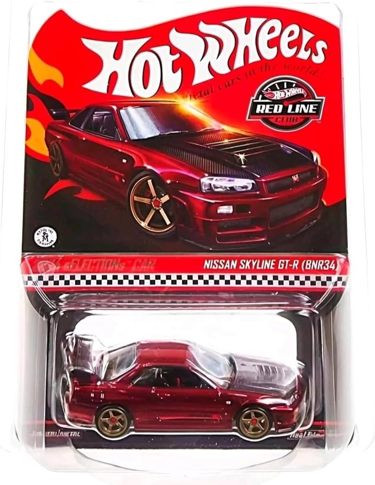 Hot Wheels RLC Exclusive Nissan Skyline GT-R (BNR34) 1:64 Diecast - Chameleon Oxblood