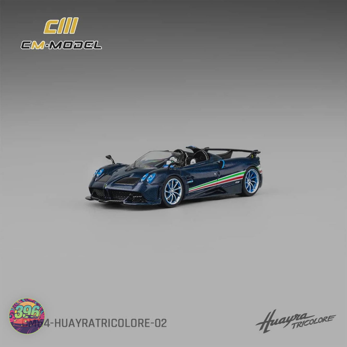 CMModel - Pagani Huayra in Exposed Blue Carbon Fibre - 1:64 Diecast Model