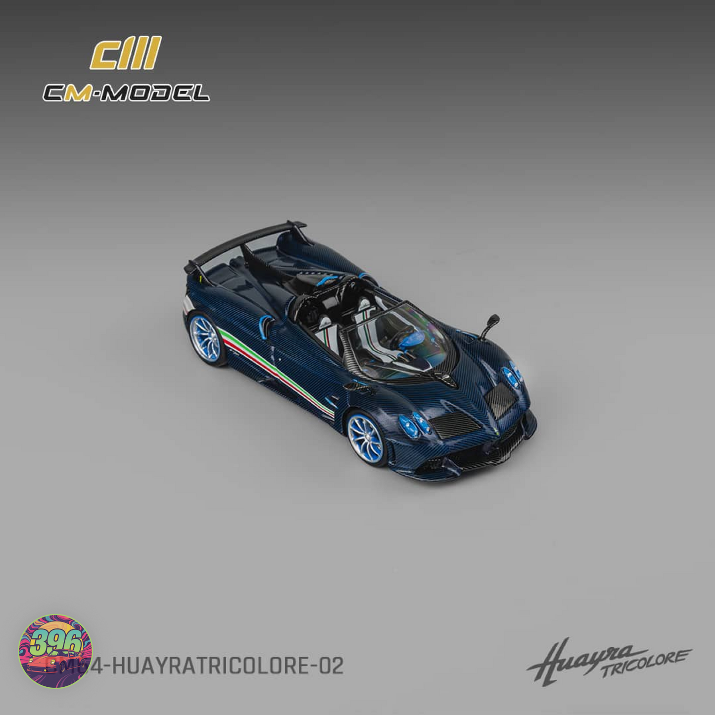 CMModel - Pagani Huayra in Exposed Blue Carbon Fibre - 1:64 Diecast Model