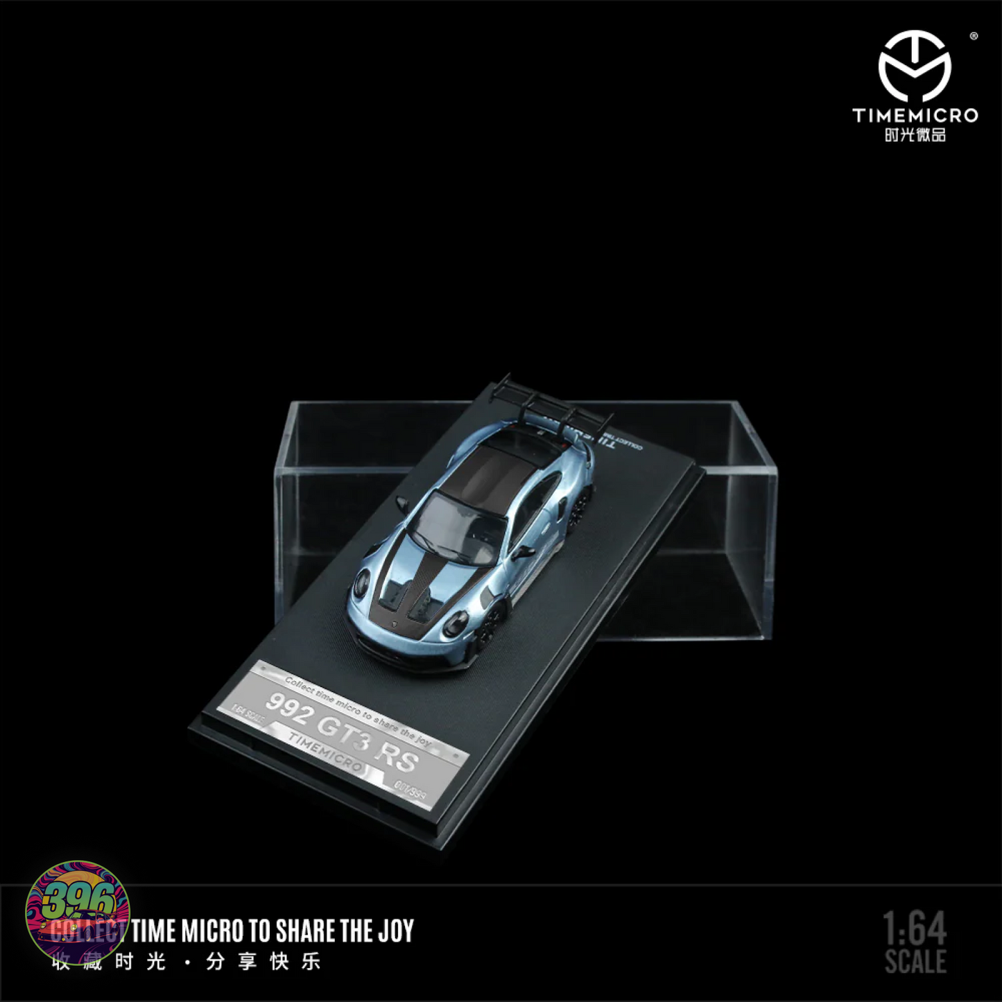 TimeMicro - Porsche 991 GT3 RS in Ice Blue - 1:64 Diecast Model