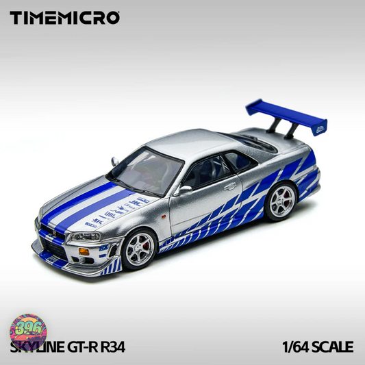 TimeMicro Nissan Skyline GT-R R34 Fast & Furious 1:64 Diecast Model