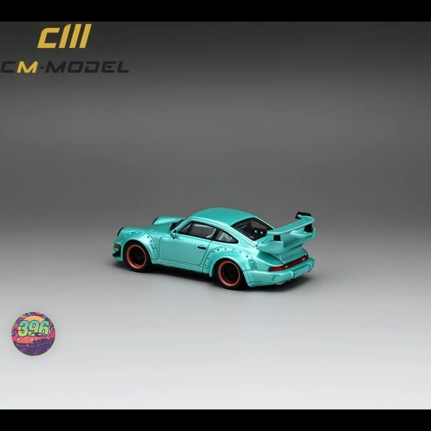 CM Model - Porsche 964 RWB with Extra Wheels in Green - 1:64 Diecast Model