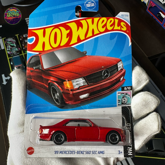 🔥 Hot Wheels Mainline: [Red] '89 Mercedes-Benz 560 SEC AMG - 1/64 Diecast Car