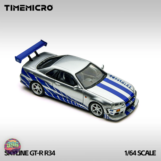 TimeMicro Nissan Skyline GT-R R34 Fast & Furious 1:64 Diecast Model