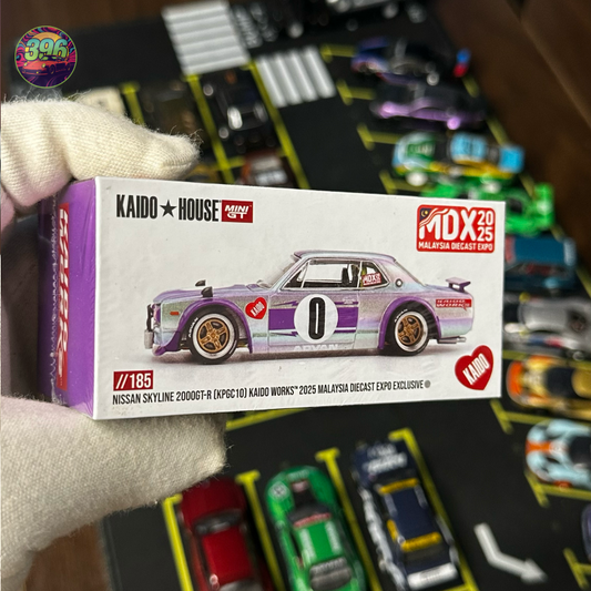 Kaido House x Mini GT Nissan Skyline 2000GT-R (KPGC10) 1:64 - 2025 Malaysia Diecast Expo Exclusive Purple