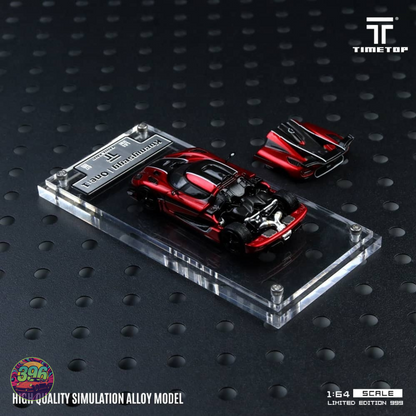Time Top Koenigsegg One in Red Carbon Fibre 1:64 Diecast Model