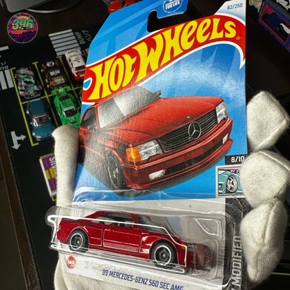 🔥 Hot Wheels Mainline: [Red] '89 Mercedes-Benz 560 SEC AMG - 1/64 Diecast Car