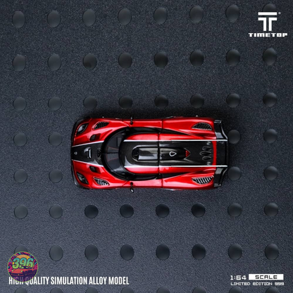 Time Top Koenigsegg One in Red Carbon Fibre 1:64 Diecast Model