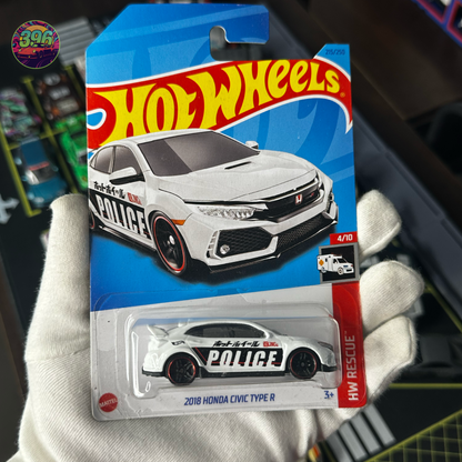🔥 Hot Wheels Mainline: Honda Civic Type R [Police Livery] - 1/64 Diecast Car