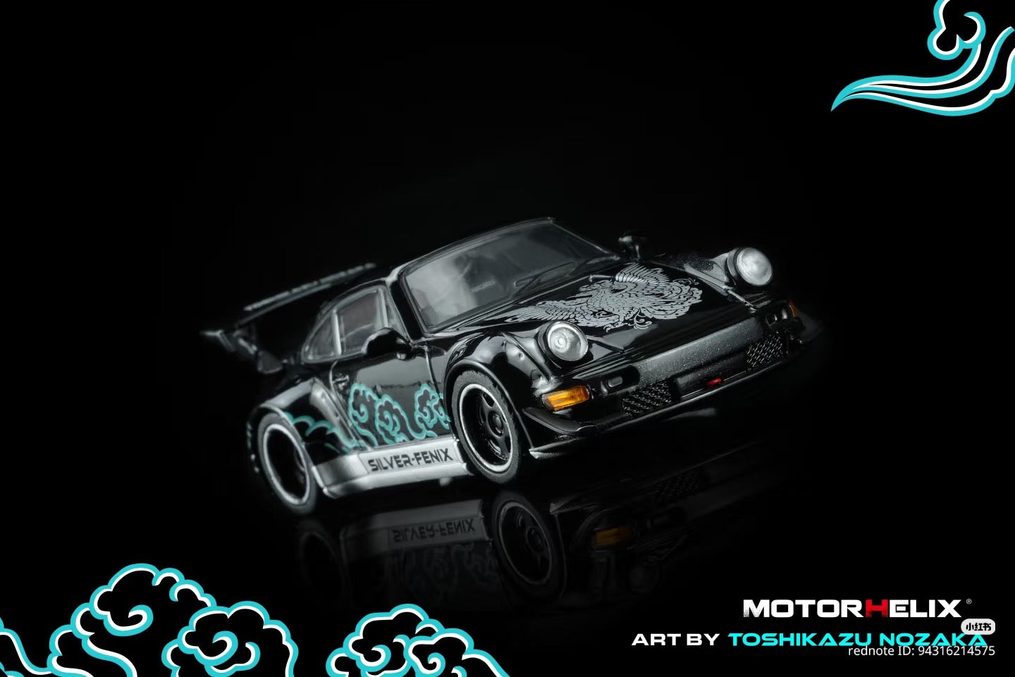[PRE ORDER] MotorHelix - RWB Porsche 964 Silver-Fenix Black Art by Toshikazu Nozaka – 1:64 MotorHelix Diecast Model