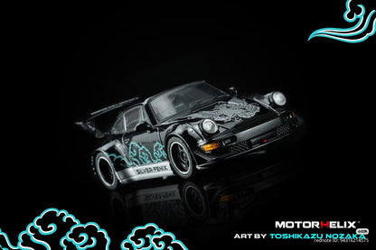[PRE ORDER] MotorHelix - RWB Porsche 964 Silver-Fenix Black Art by Toshikazu Nozaka – 1:64 MotorHelix Diecast Model
