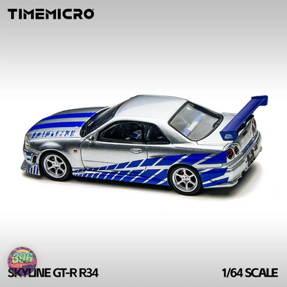 TimeMicro Nissan Skyline GT-R R34 Fast & Furious 1:64 Diecast Model
