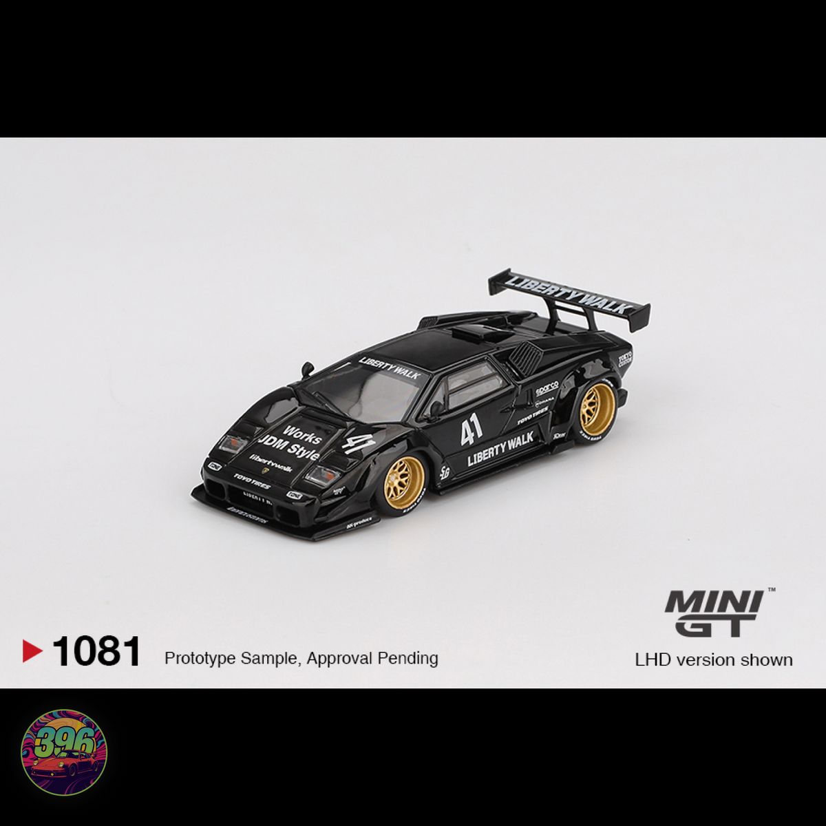 BLISTER] Lamborghini LBWK Countach in Black with Gold Accents - 1