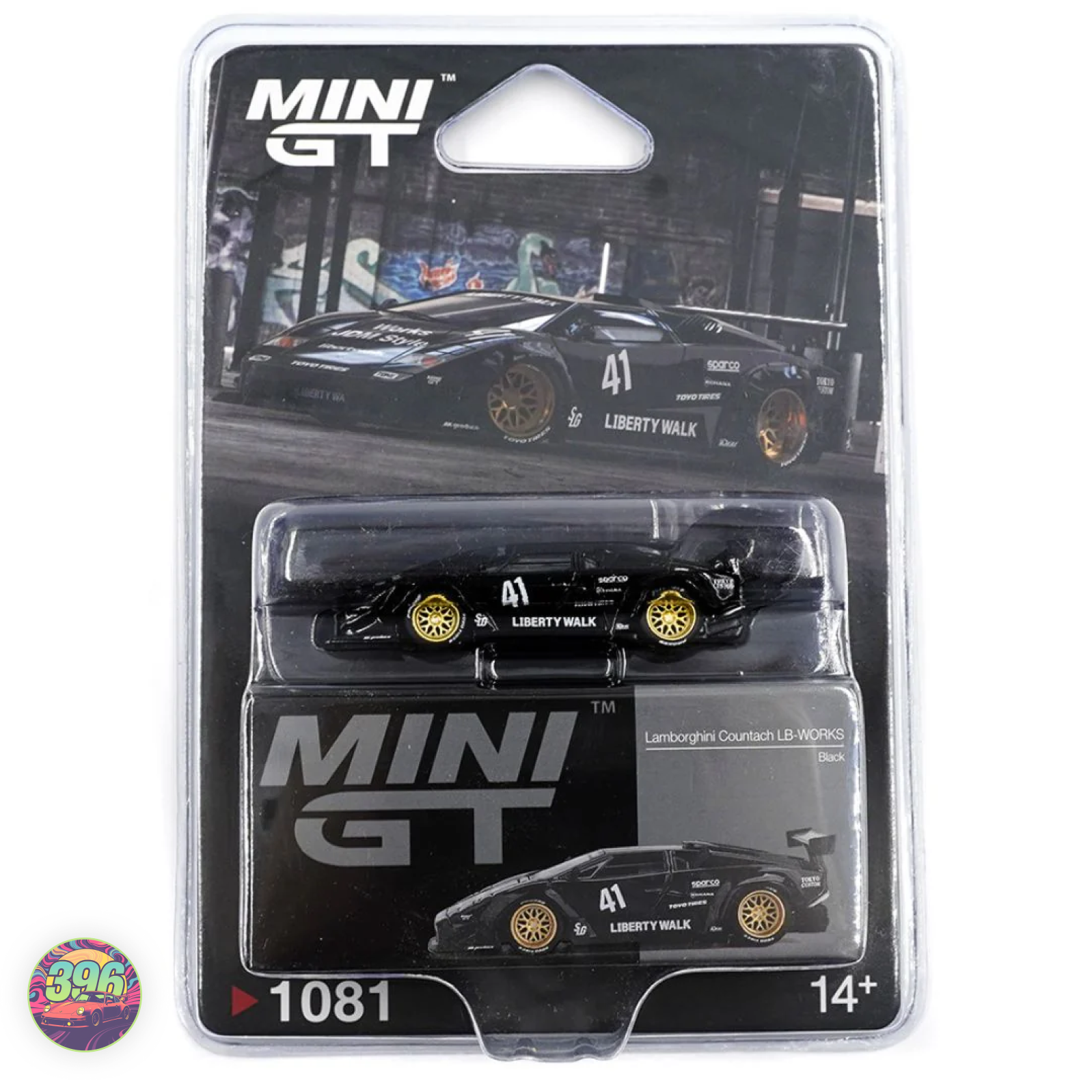 ミニコレクション　LBWK 3台 BLISTER] Lamborghini LBWK Countach in Black with Gold Accents - 1