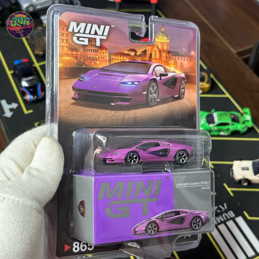 Mini GT Lamborghini Countach LPI 800-4 Viola 30th Purple 1:64 Diecast - Blister