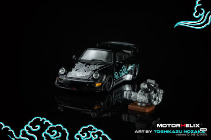 [PRE ORDER] MotorHelix - RWB Porsche 964 Silver-Fenix Black Art by Toshikazu Nozaka – 1:64 MotorHelix Diecast Model