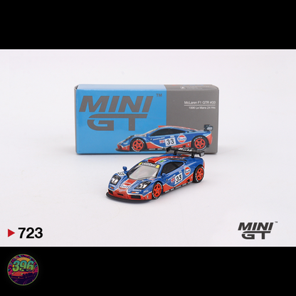 [BLISTER] McLaren F1 GTR #33 Gulf Livery 1996 Le Mans 24 Hrs – 1:64 Mini GT Diecast Model #723
