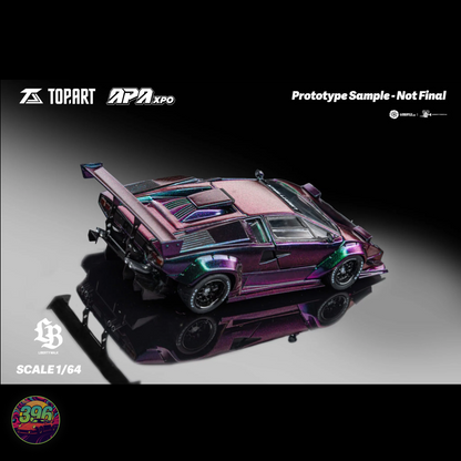TopArt - LBWK Lamborghini Countach in Magic Purple 1:64 Diecast Model