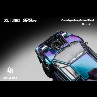 TopArt - LBWK Lamborghini Countach in Magic Purple 1:64 Diecast Model