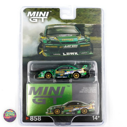 [BLISTER] Nissan Silvia S15 LB-Super Silhouette LBWK 2024 Fausto Racing – 1:64 Mini GT Diecast Model #858