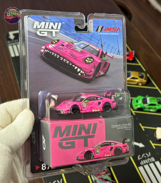 Mini GT Porsche 911 GT3 R #77 AO Racing "Roxy" 1:64 Diecast - 2024 IMSA Road America - Blister Imported