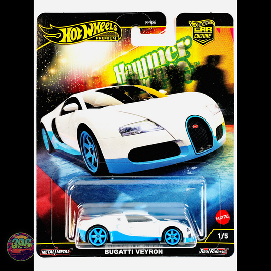 Bugatti Veyron White & Blue – Hot Wheels Premium Car Culture Hammer Lane 1:64 Diecast (1/5)