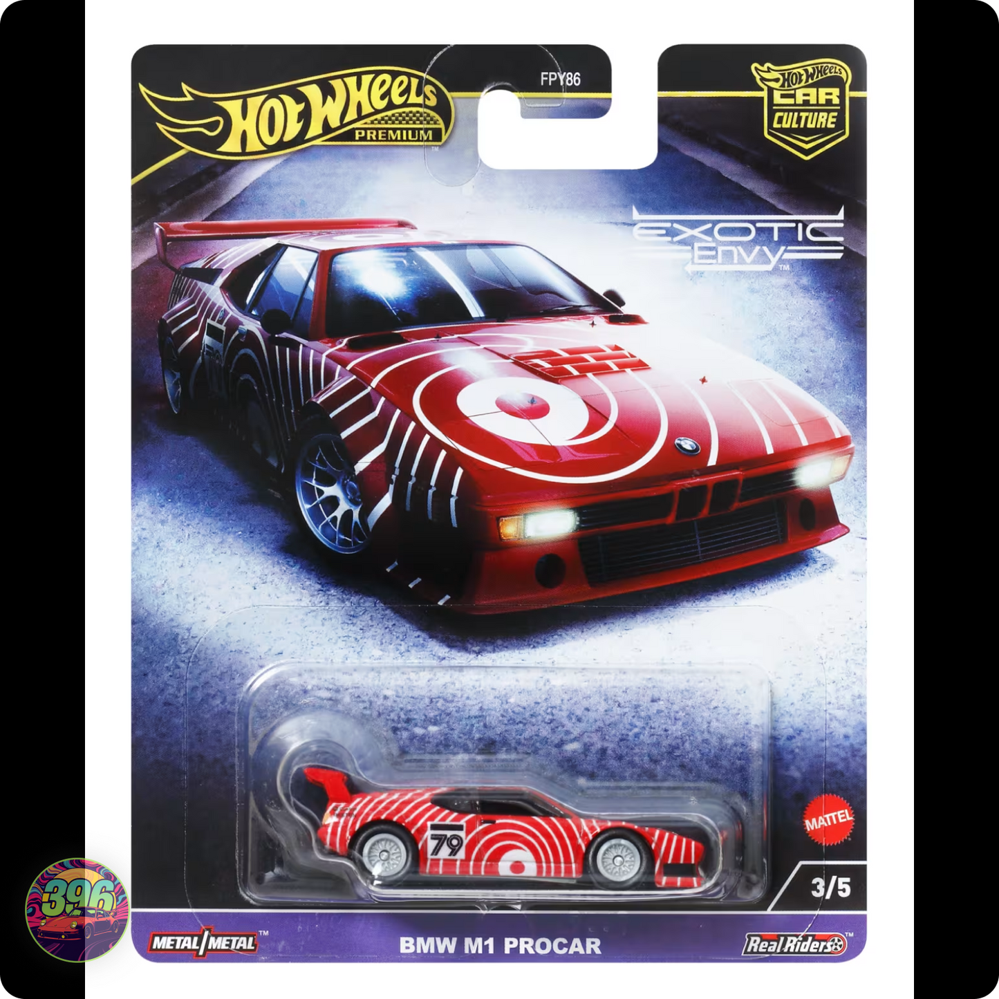 BMW M1 Procar #79 Red Art Car Livery – Hot Wheels Premium Car Culture Exotic Envy 1:64 Diecast (3/5)