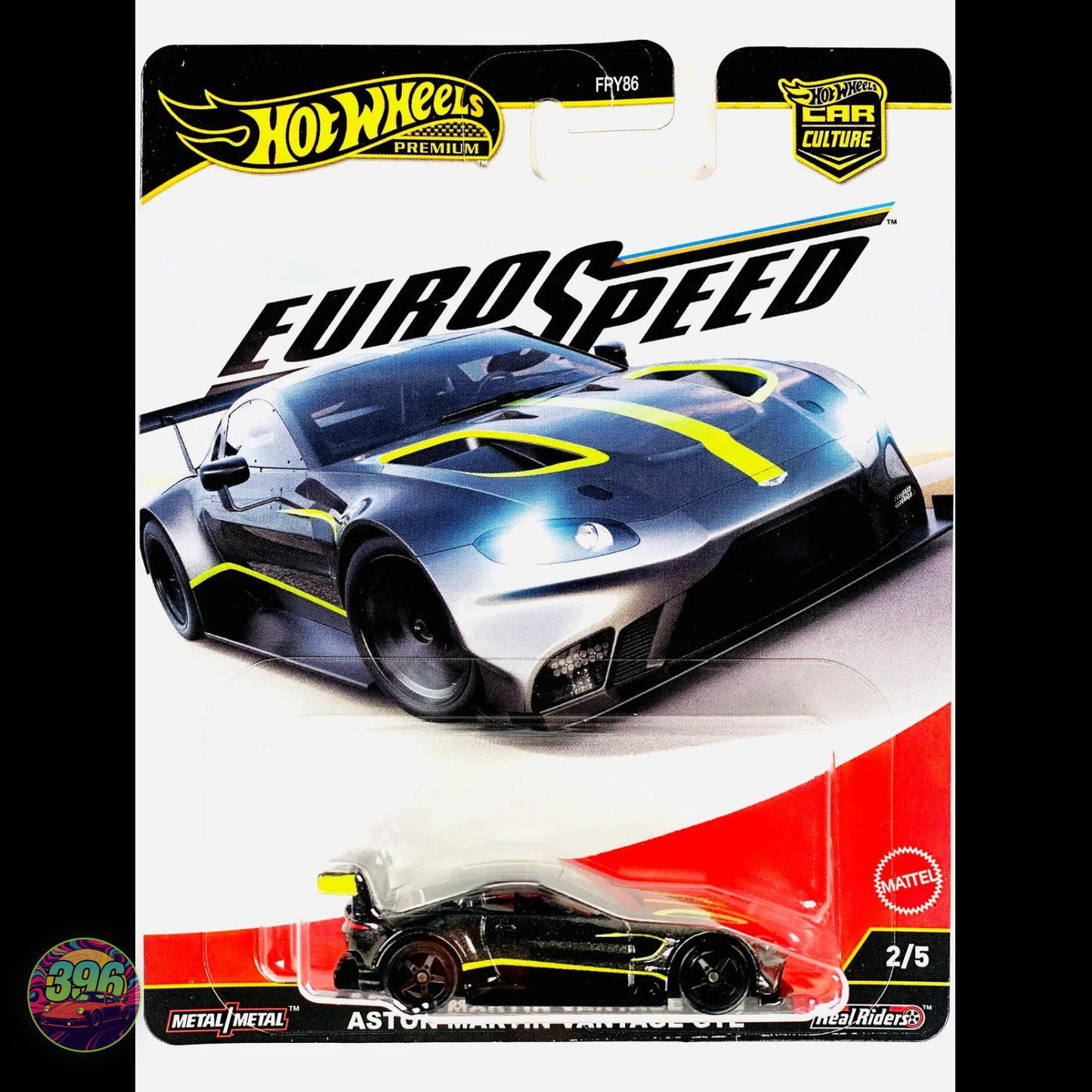 Aston Martin Vantage GTE Grey & Yellow – Hot Wheels Premium Car Culture Euro Speed 1:64 Diecast (2/5)